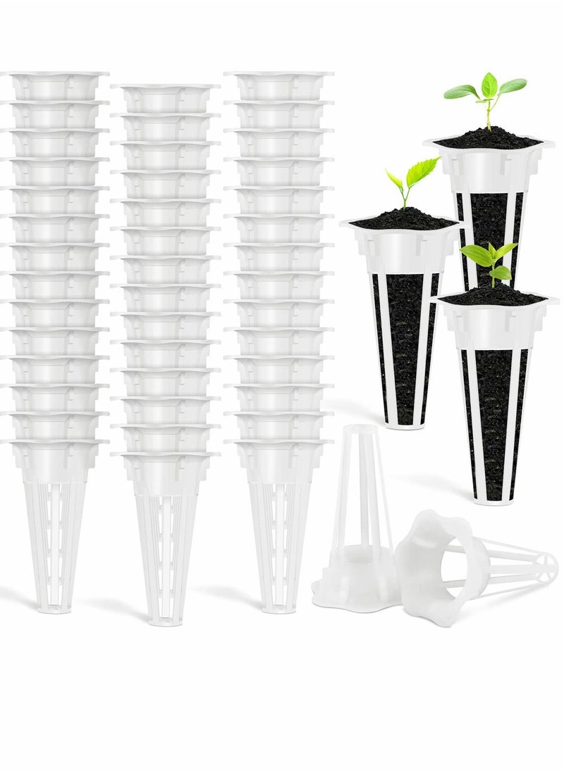 SYOSI 50 Pieces Grow Baskets Plant Growing Containers Replacement Basket Pod For Sponges And Hydroponic System - White  - Image 1