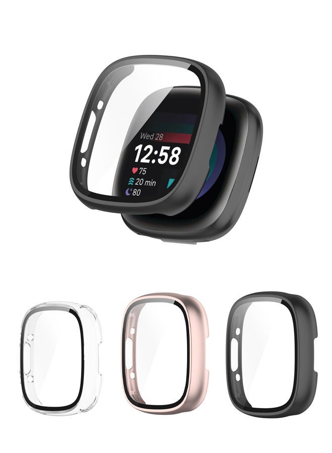FITME 3 pieces Full Cover Case for Fitbit Versa 4/Fitbit Sense 2 - Image 1