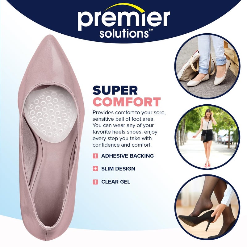 Premier Solutions Clear Gel Ball Of Foot Cushions  For Heels And Flats  6 Count (3 Pairs) - Image 3