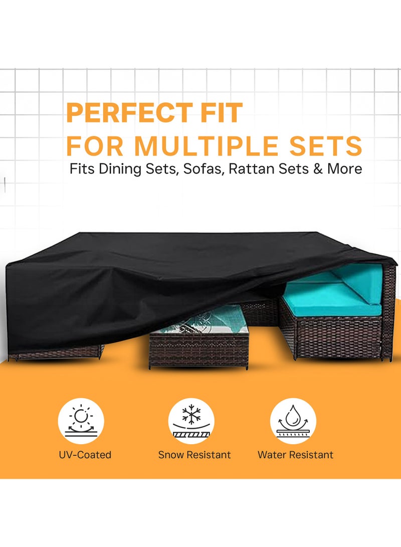 Topify TOPIFY Waterproof Garden Patio Furniture Cover Set,(123 x123 x74) 210D Heavy Duty Oxford Fabric UV Resistant Protection for Square Sofa Outdoor  - Image 3
