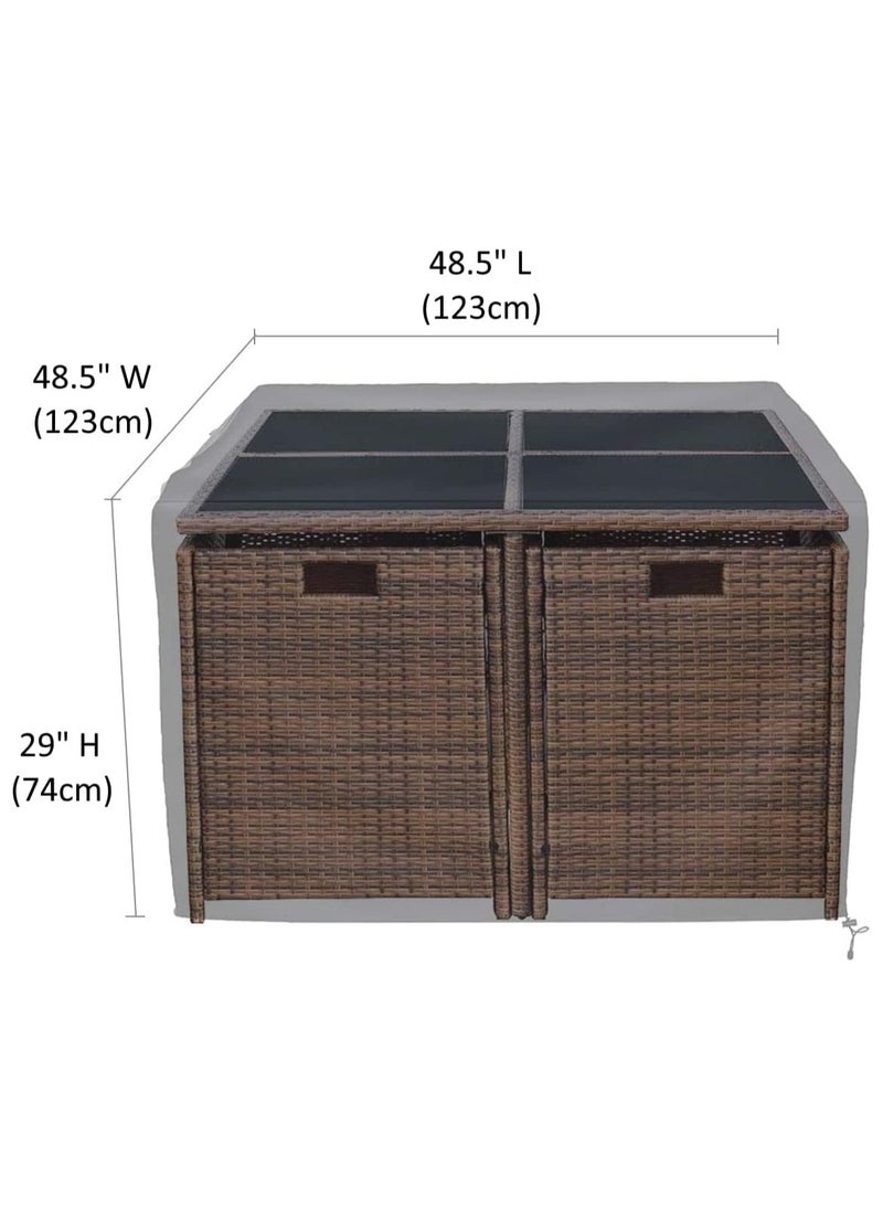 Topify TOPIFY Waterproof Garden Patio Furniture Cover Set,(123 x123 x74) 210D Heavy Duty Oxford Fabric UV Resistant Protection for Square Sofa Outdoor  - Image 2