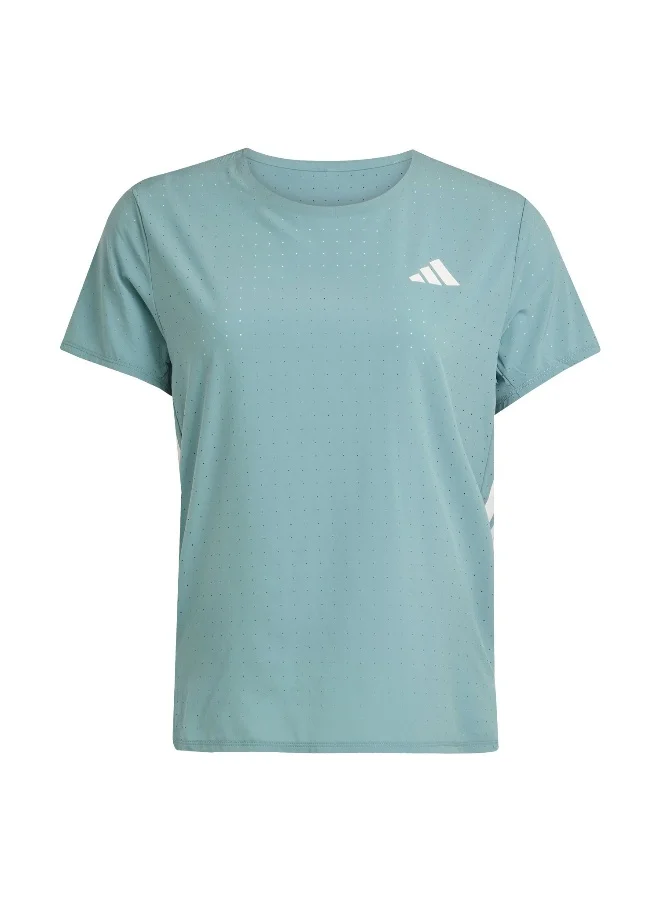 adidas Adizero Tee W Turquoise Running T-Shirts For Women 2XS