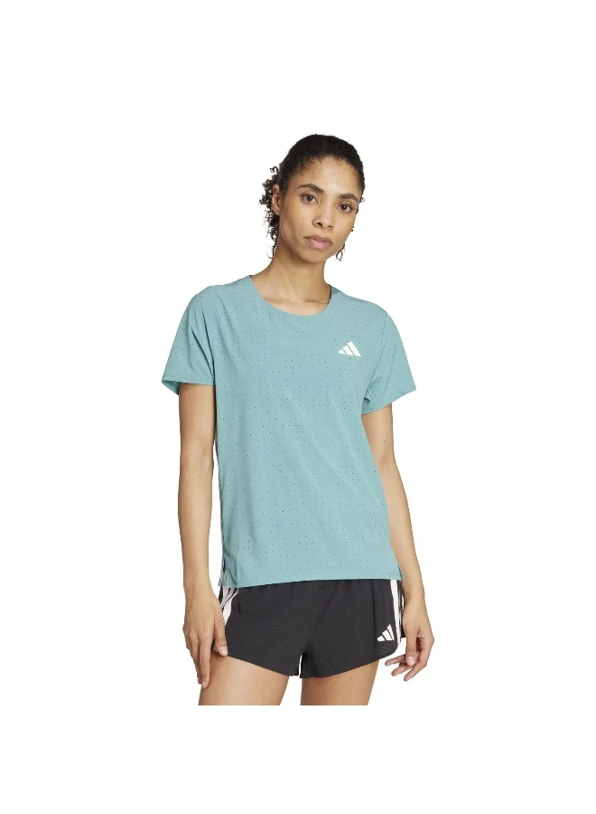 adidas Adizero Tee W Turquoise Running T-Shirts For Women 2XS