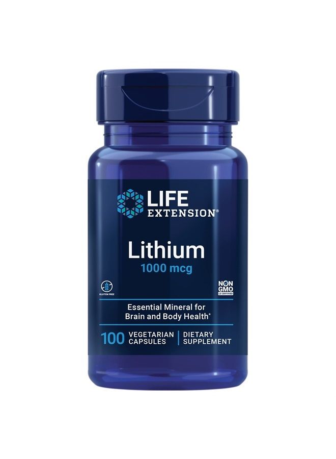 Life Extension Lithium 1000 mcg - for Brain Health, Anti-Aging & Longevity - Memory & Cognition, Mood Support Supplement -Once Daily - Gluten-Free, Non-GMO - 100 Count - Image 1