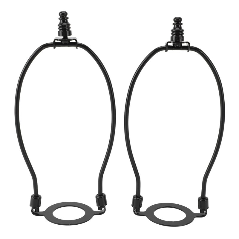 2Pcs Adjustable Lamp Shade Harps Holder Kit with E26 Light Base Metal Lampshades Holder for Table and Floor Lamps Black - Image 1