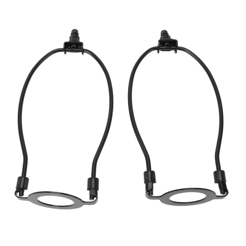 2Pcs Adjustable Lamp Shade Harps Holder Kit with E26 Light Base Metal Lampshades Holder for Table and Floor Lamps Black - Image 4