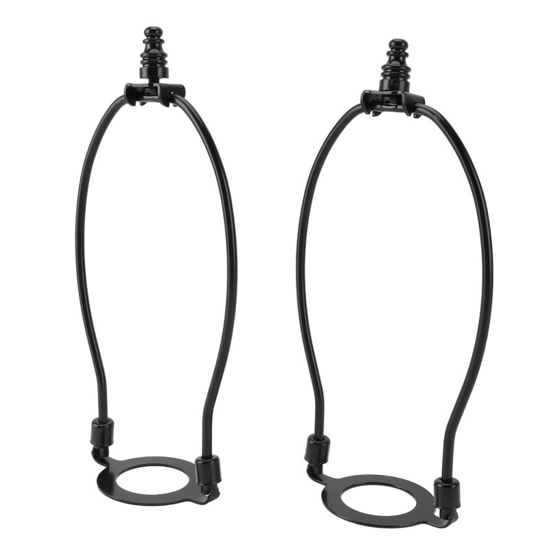 2Pcs Adjustable Lamp Shade Harps Holder Kit with E26 Light Base Metal Lampshades Holder for Table and Floor Lamps Black - Image 5