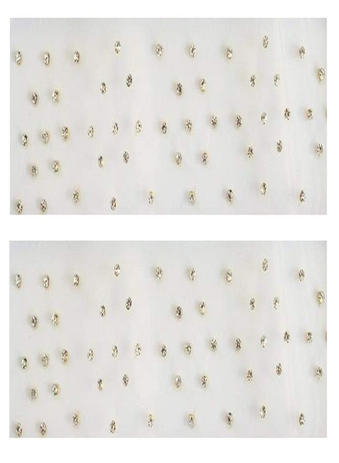 Small White Diamond Cut Shiny Stone Bindi Wedding Makeup for Girls Women Ladies (2 Packets)