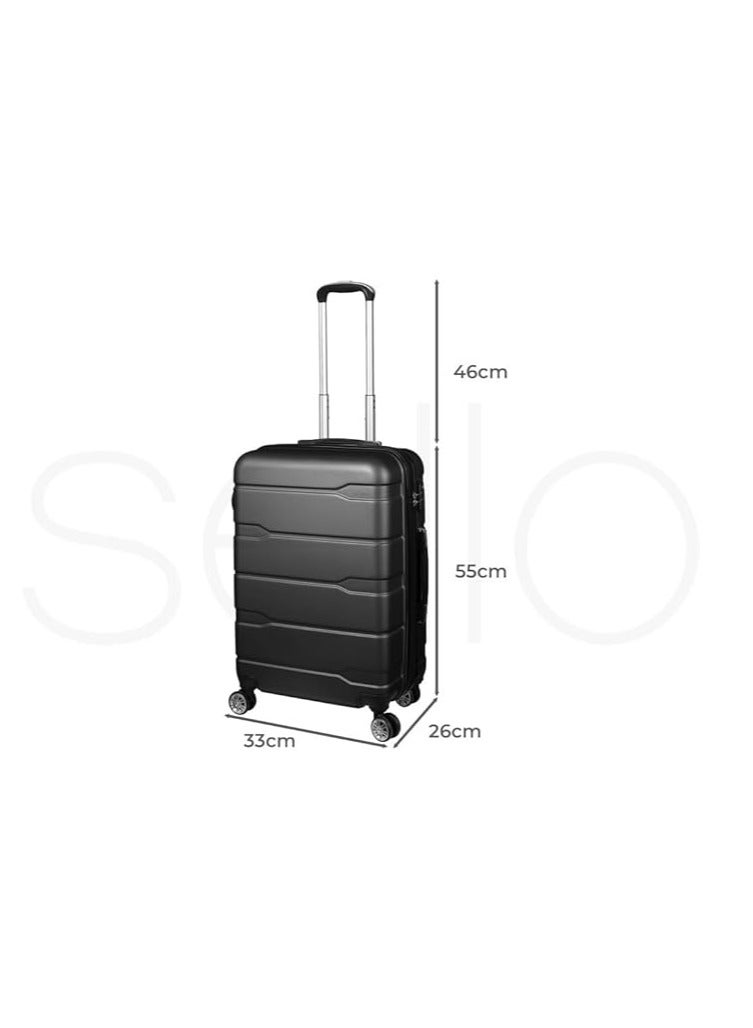 20-Inch Expandable Travel Suitcase with TSA Lock, Hard Shell, and Spinner Wheels – Black - Image 2