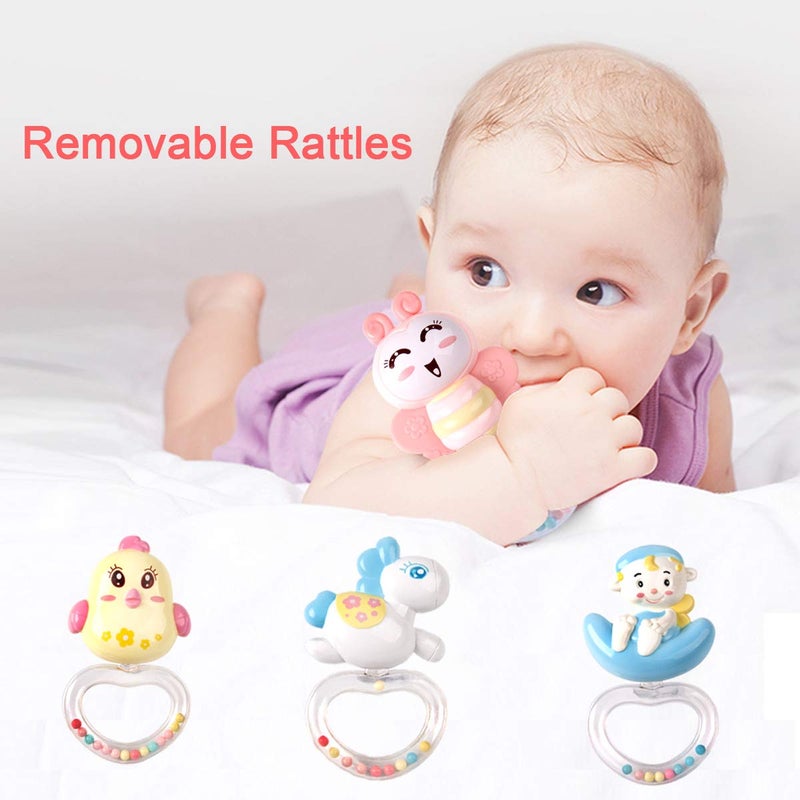 Mini Tudou Baby Musical Mobile Crib with Music and Lights, Timing Function, Projection, Take-Along Rattle and Music Box for Babies Boy Girl Toddler Sleep - Image 5