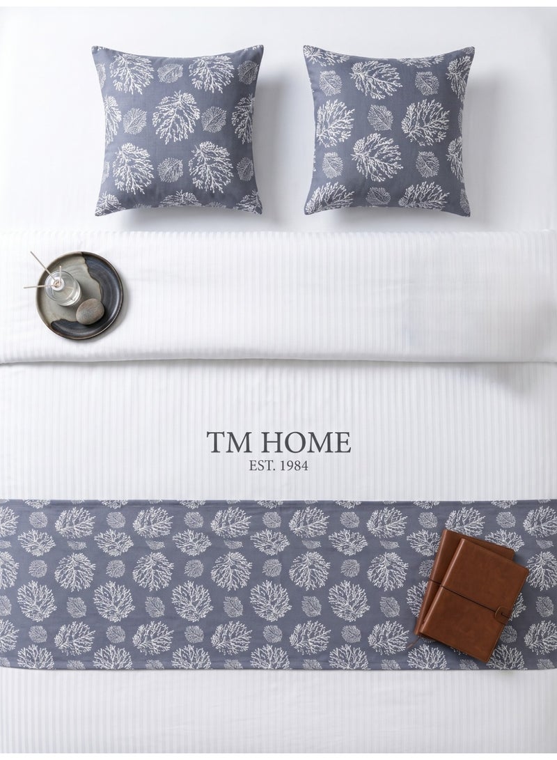TM HOME Bed Runner Set with 2 Cushion Covers, 240 x 60 cm, Elegant Hotel-Style Bedroom Decor, Grey - Image 5