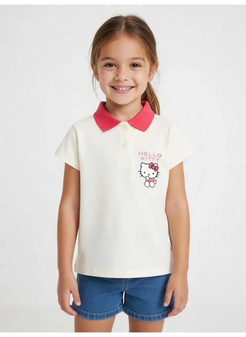 Hello Kitty Hello Kitty | Girls Polo T-Shirt | Cream