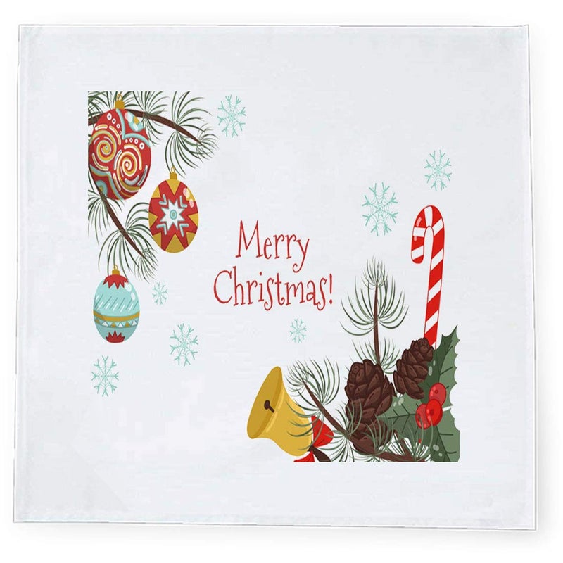 Khakee 6 Pcs Christmas Theme Tafta Silk Table Napkins 10x 10 for Xmas Decoration Christmas OrnamentsChristmas Gift npxmas097P - Image 2