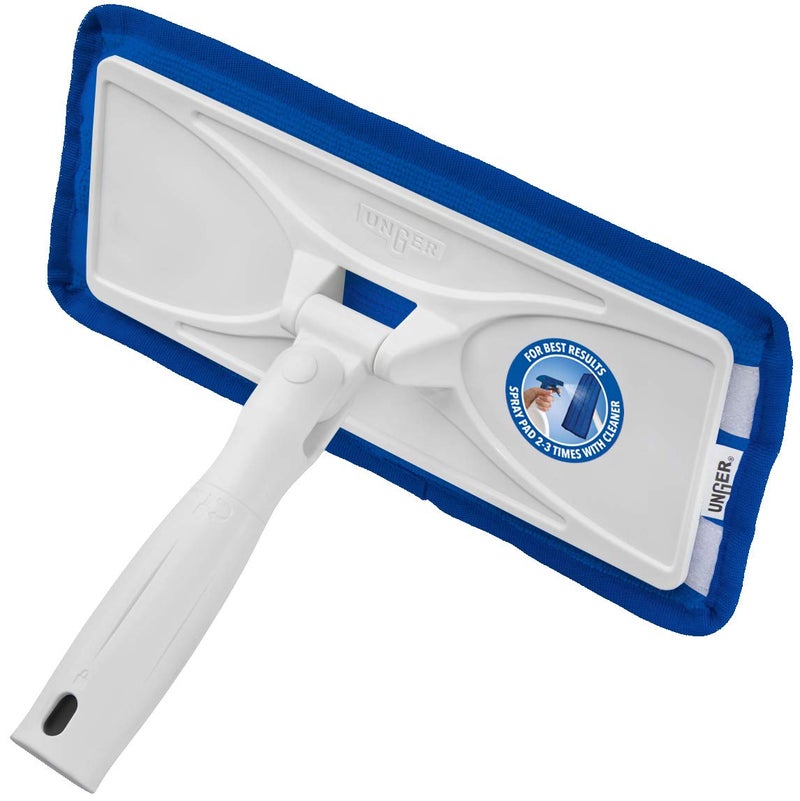 Unger SpeedClean Indoor Window Cleaner, Household Cleaning Supplies, Works with Glass and Natural Cleaners and Solutions, Attracts Dust and Dirt, Reusable Microfiber Pad - Image 1