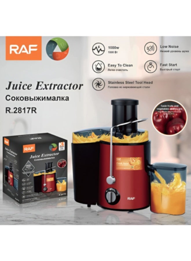 آر إيه أف عصارة R.2817 قوية - محرك 1000 واط، سعة 450 مل، عصارة من الفولاذ المقاوم للصدأ للفواكه والخضروات - Image 1