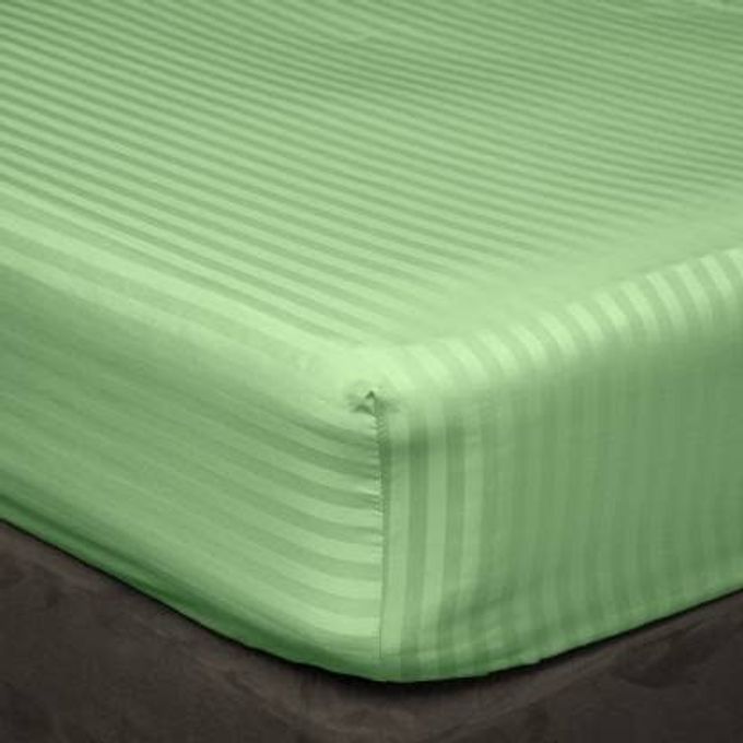 SUPER SOFT ALL AROUND ELASTIC FITTED BEDSHEET WITH PILLOW COVER 100 COTTON 400 TC 12 DEEP POCKET FITTED BEDSHEETS 3 PIECE SETSAGE STRIPEQUEEN SIZE