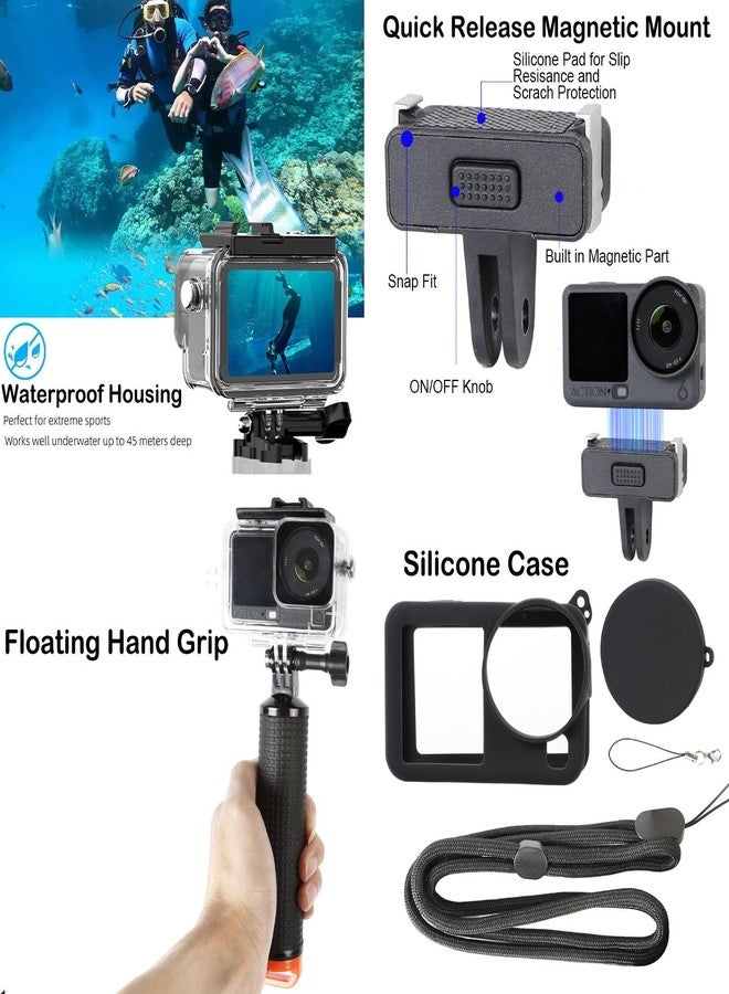 PellKing Accessories Kit for Osmo Action 6,Included Carrying Case with Belt,135cm Selfie Stick Tripod with Magnetic Mount,Magnetic Mount,Handlebar Mount,4 Pcs Body Strap Mount,Screen Protector - Image 5