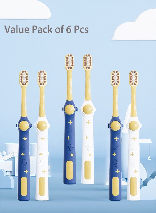 6-Piece Set of Space-Themed Children's Toothbrushes,Soft Toothbrush for Kids 3-12 Years - Image 4