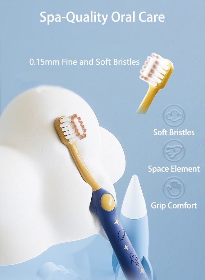 6-Piece Set of Space-Themed Children's Toothbrushes,Soft Toothbrush for Kids 3-12 Years - Image 3