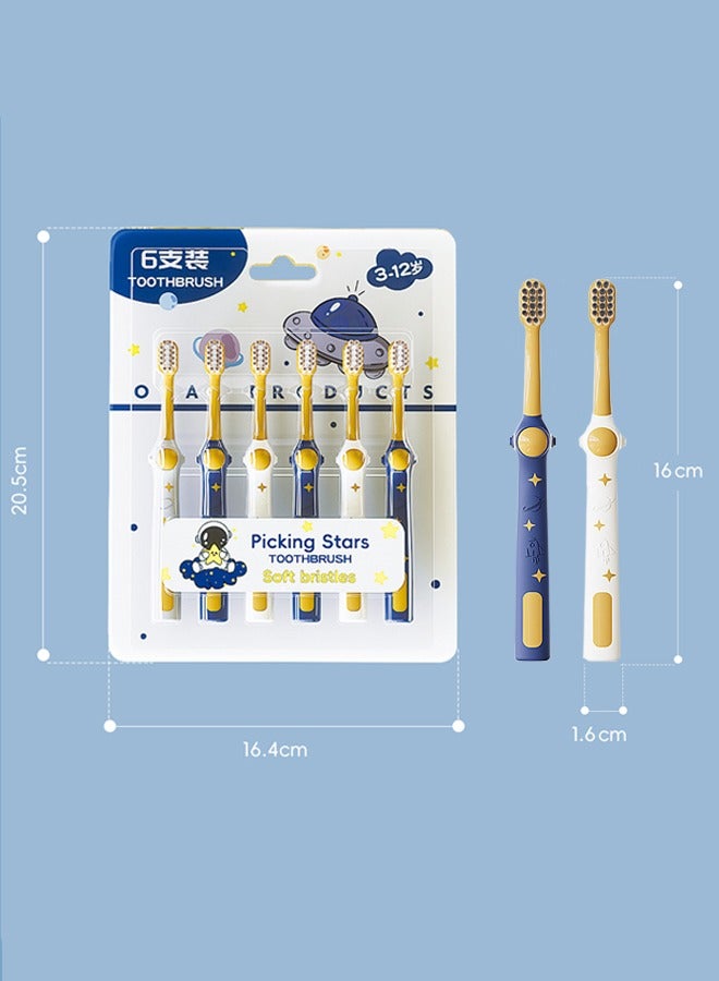 6-Piece Set of Space-Themed Children's Toothbrushes,Soft Toothbrush for Kids 3-12 Years - Image 5