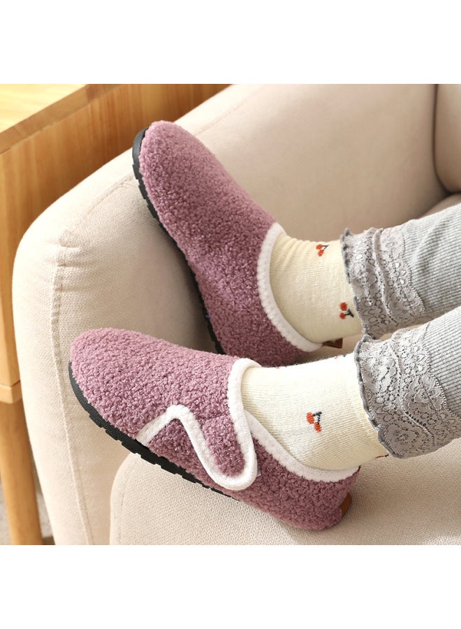 Autumn And Winter Children's Indoor Fleece-lined Floor Socks Shoes With Non-slip Soles, Early Learning Walking Shoes For Babies, Home Cotton Shoes For Indoor Cold Protection