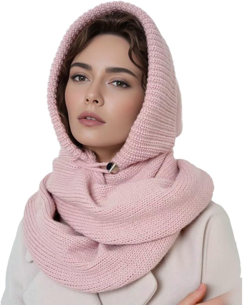 Upbull مجموعة أغطية الرأس والأوشحة من Upbull Fuzzy Balaclava للنساء، تجمع بين غطاء الرأس والوشاح في منتج واحد، مناسبة لفصل الشتاء. - Image 1