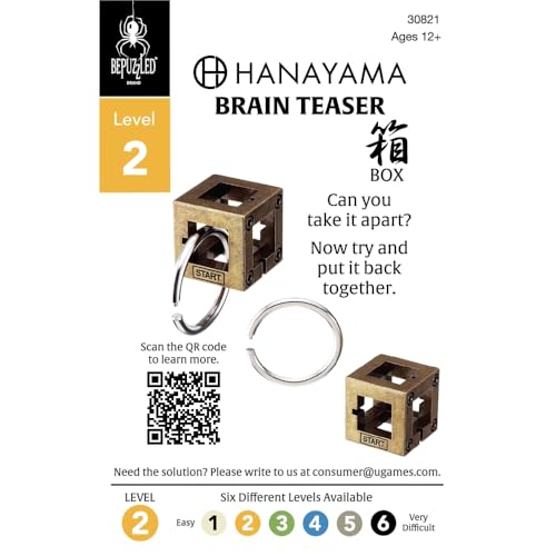 BePuzzled |Box Hanayama Metal Brainteaser Puzzle Mensa Rated Level 2, for Ages 12 and Up - Image 2