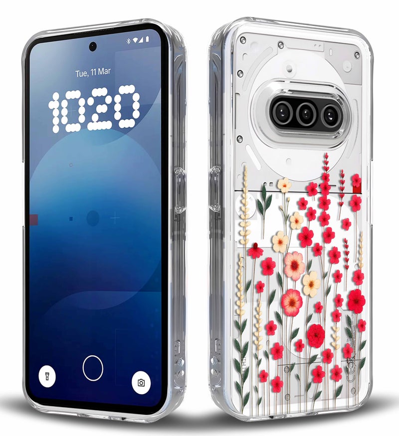 GIOIA BAZAAR for Nothing Phone 3A Case, Premium Transparent Hybrid Soft Slim Dust Proof Silicone Back Case Cover with Camera Protection Floral Design for Woman Girls (Pattern 3, Nothing Phone 3A) - Image 5