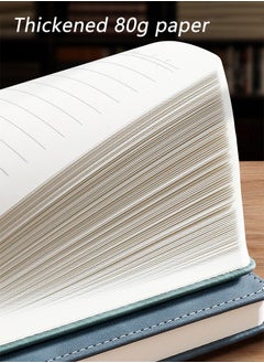 LEFAFA B5 Work Notebook 200 Pages High-End Notepad, Hardcover Notebook, Built-In Pen Holder, Leather Cover, Suitable for Business Office Meeting Study Record Book (Without Pen)  - Image 3