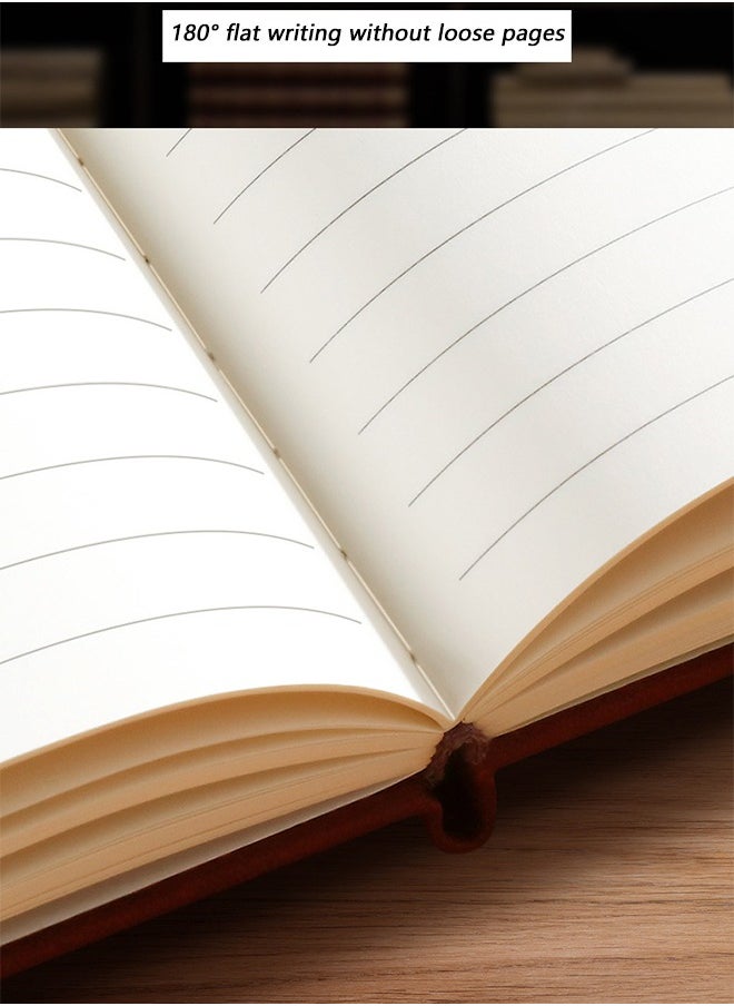 لففا - دفتر عمل B5، 200 صفحة، غلاف مقوى، حامل أقلام مدمج، غطاء جلدي، مناسب لمكتب العمل والاجتماعات والدراسة (بدون قلم) - Image 1