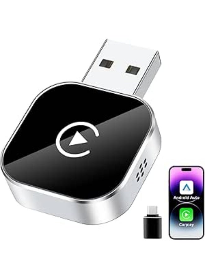 2025 Upgrade Wireless CarPlay Adapter & Android Auto Adapter, 2 in 1 Wireless CarPlay Box, Retains Original Car Controls, Plug & Play CarPlay Dongle for iPhone iOS 10+/ Android 11+/ Cars 2017+ - Image 1