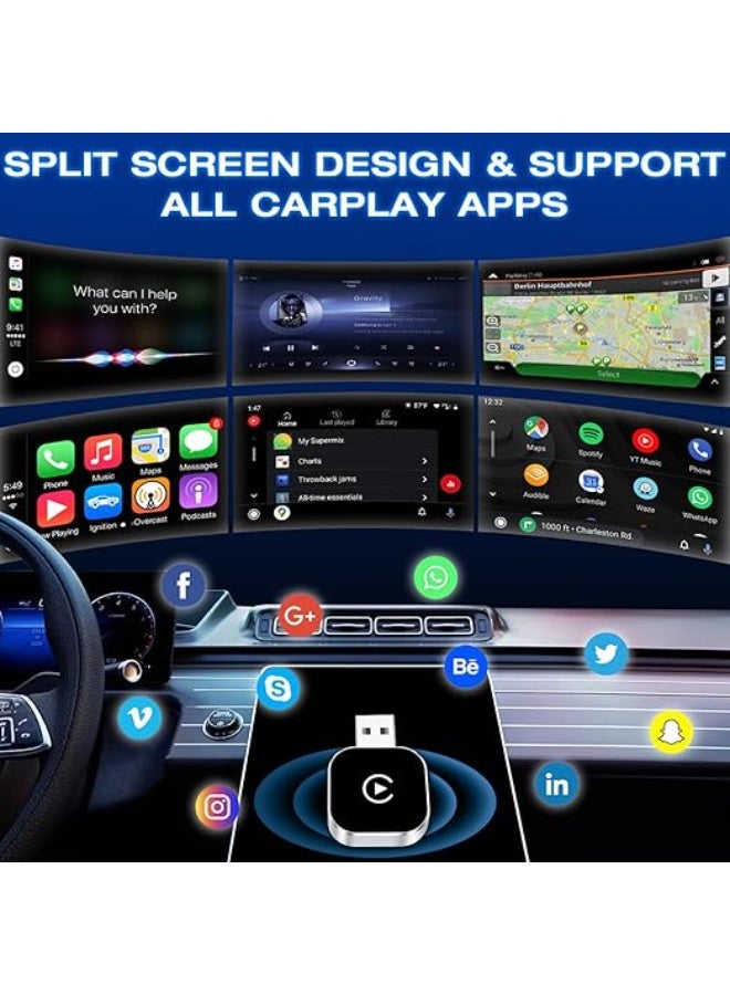 2025 Upgrade Wireless CarPlay Adapter & Android Auto Adapter, 2 in 1 Wireless CarPlay Box, Retains Original Car Controls, Plug & Play CarPlay Dongle for iPhone iOS 10+/ Android 11+/ Cars 2017+ - Image 2