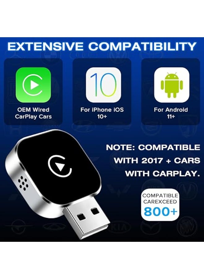 2025 Upgrade Wireless CarPlay Adapter & Android Auto Adapter, 2 in 1 Wireless CarPlay Box, Retains Original Car Controls, Plug & Play CarPlay Dongle for iPhone iOS 10+/ Android 11+/ Cars 2017+ - Image 3