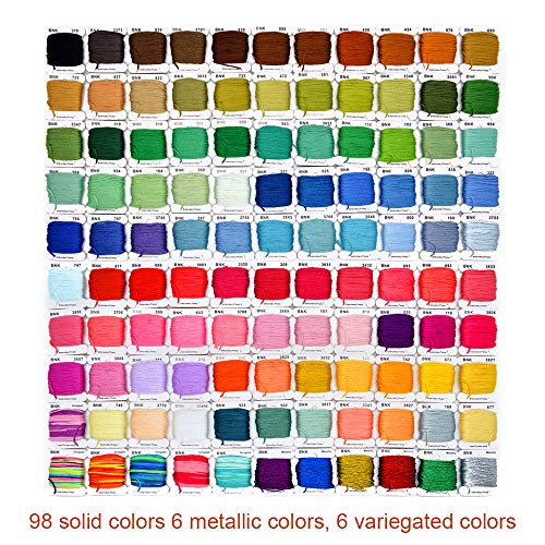 BNK 962Pcs Friendship Bracelet String Kits with Storage Box, 110 Colors Embroidery Thread and 800 Beads,52Pcs Cross Stitch Tools-Labeled with Numbers for Bobbins,Great Production Gift. - Image 3