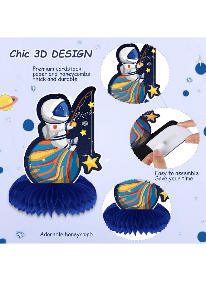 Marspark 9 Pieces Outer Space Themed Honeycomb Centerpiece Outer Space Party Decorations Birthday Party Table Toppers Double Sided Table Decorations Planet Rocket Astronaut Ufo Solar System Party Supplies - Image 3