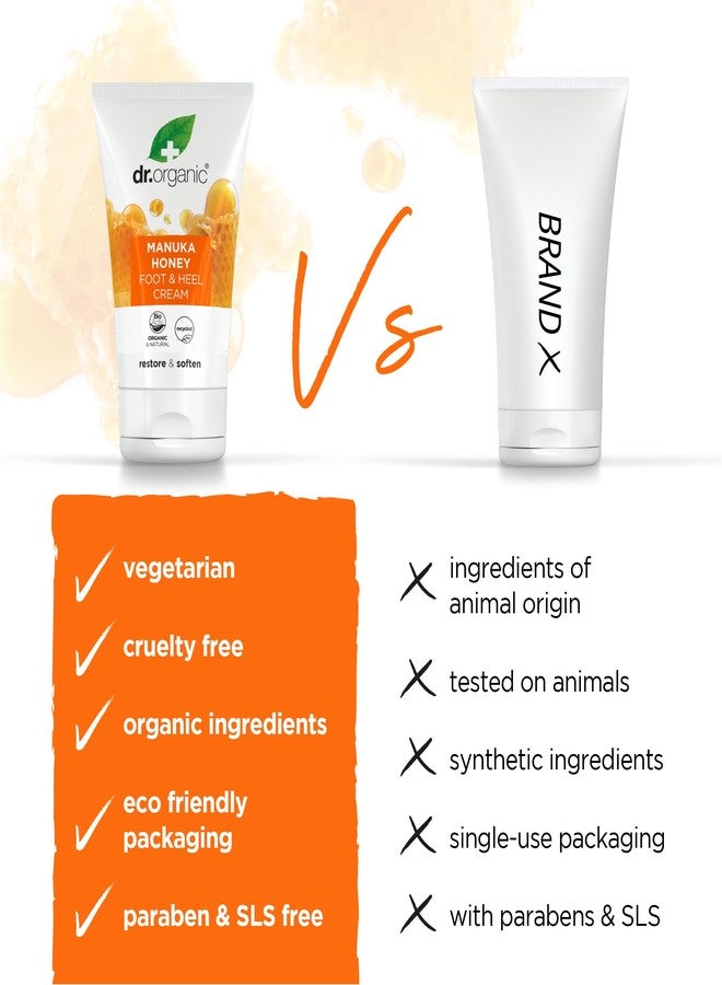 dr.organic كريم القدم بالعسل مانuka من د. أورغانيك، مرطب، للبشرة الجافة، للرجال، للنساء، طبيعي، نباتي، خالي من القسوة، خالي من البارابين و SLS، معاد التدوير وقابل للتدوير، عضوي، 125 مل، قد يختلف التعبئة والتغليف - Image 3