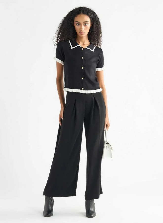 Splash FAV Solid Shirt with Contrast Detail