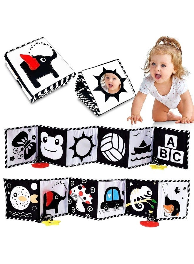 NIBEMINENT High Contrast Baby Toys For Newborn： Black And White Baby Toys Book 0-3 Months - Tummy Time Mirror For Infant 6 7 8 9 10 11 12 Months Developmental Toys Montessori Sensory Toys Baby Girls Boys Gift - Image 1