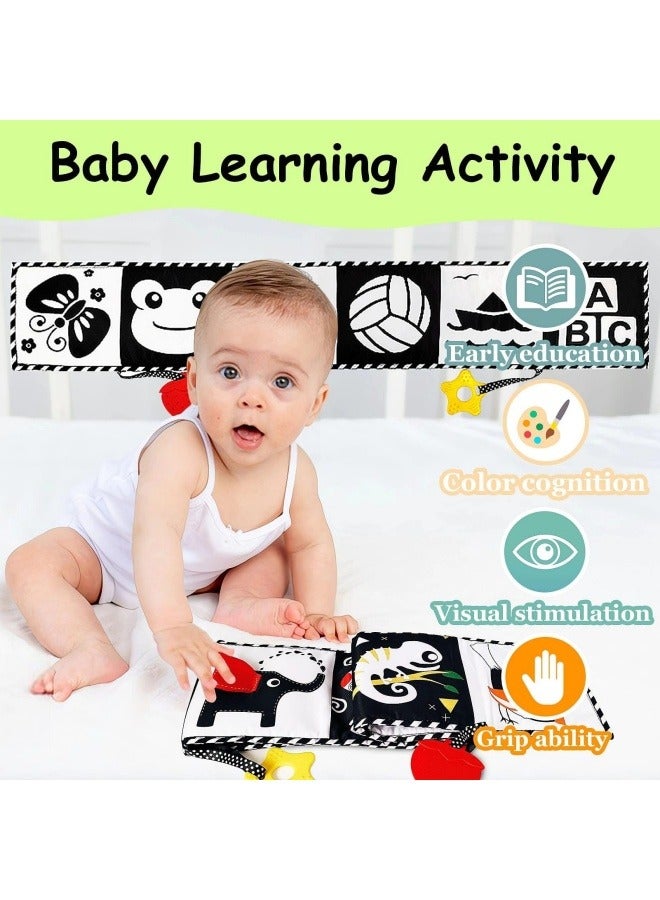 NIBEMINENT High Contrast Baby Toys For Newborn： Black And White Baby Toys Book 0-3 Months - Tummy Time Mirror For Infant 6 7 8 9 10 11 12 Months Developmental Toys Montessori Sensory Toys Baby Girls Boys Gift - Image 2
