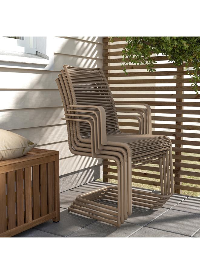 Zaboon Chair with armrests, outdoor, brown - Image 3