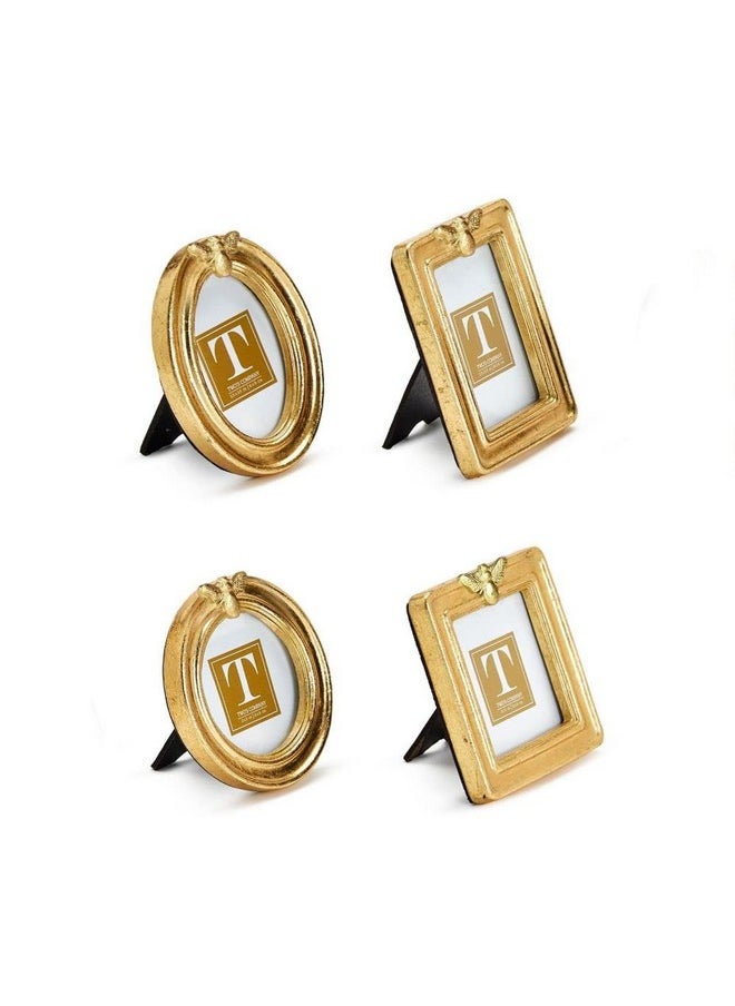Two's Company Two's Company Golden Bee Set of 4 Gold Leaf Finish Photo Frames with 4 Styles  - Image 2