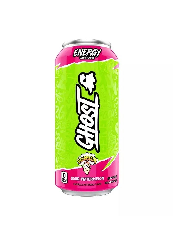 Energy Drink Sour Watermelon 473ml - Zero Sugar, Full Flavor