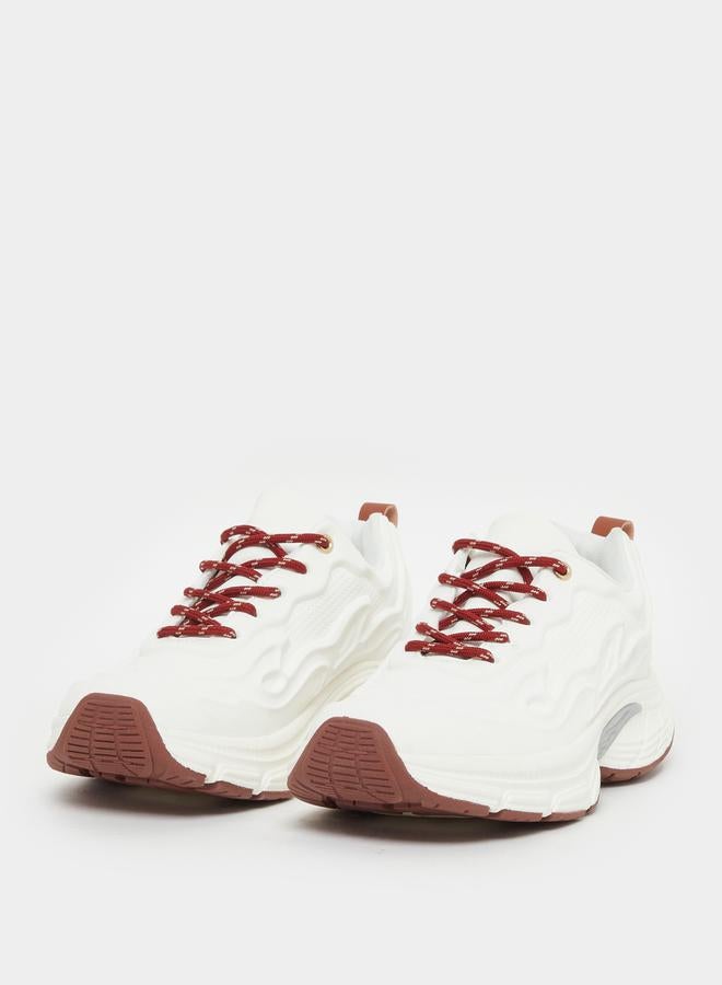 Styli White Patterned Lace Sneakers  - Image 3