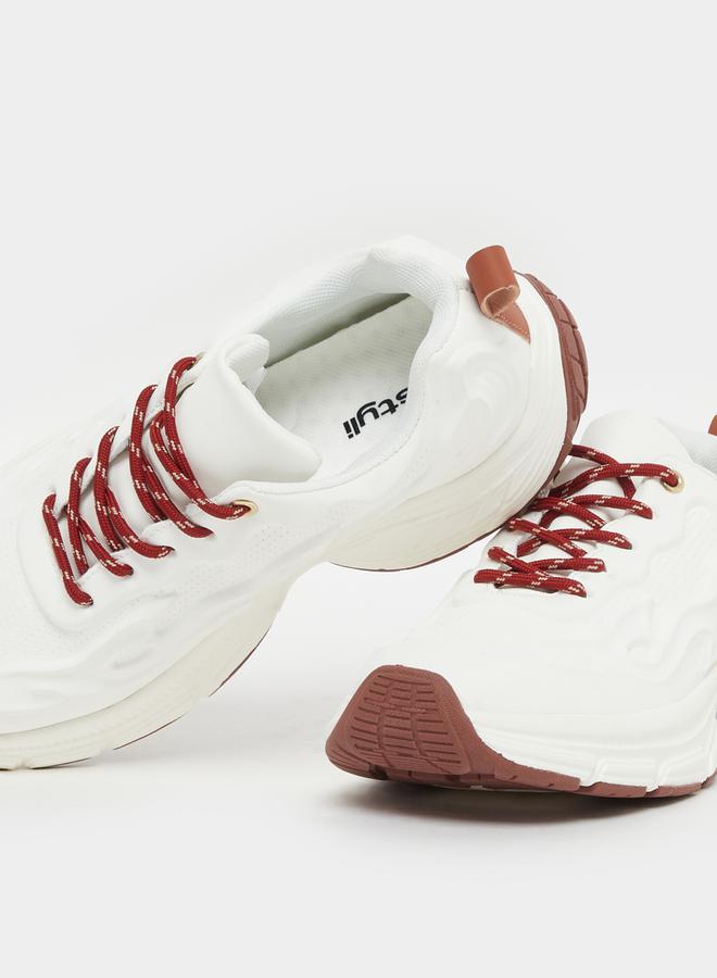 Styli White Patterned Lace Sneakers  - Image 4