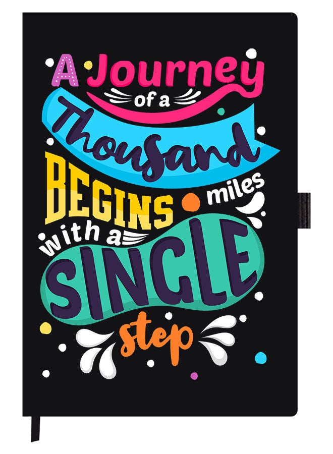 Theodor Designer A5 Thick Black Hardcover Notebook A Journey Of Thousands - Image 1