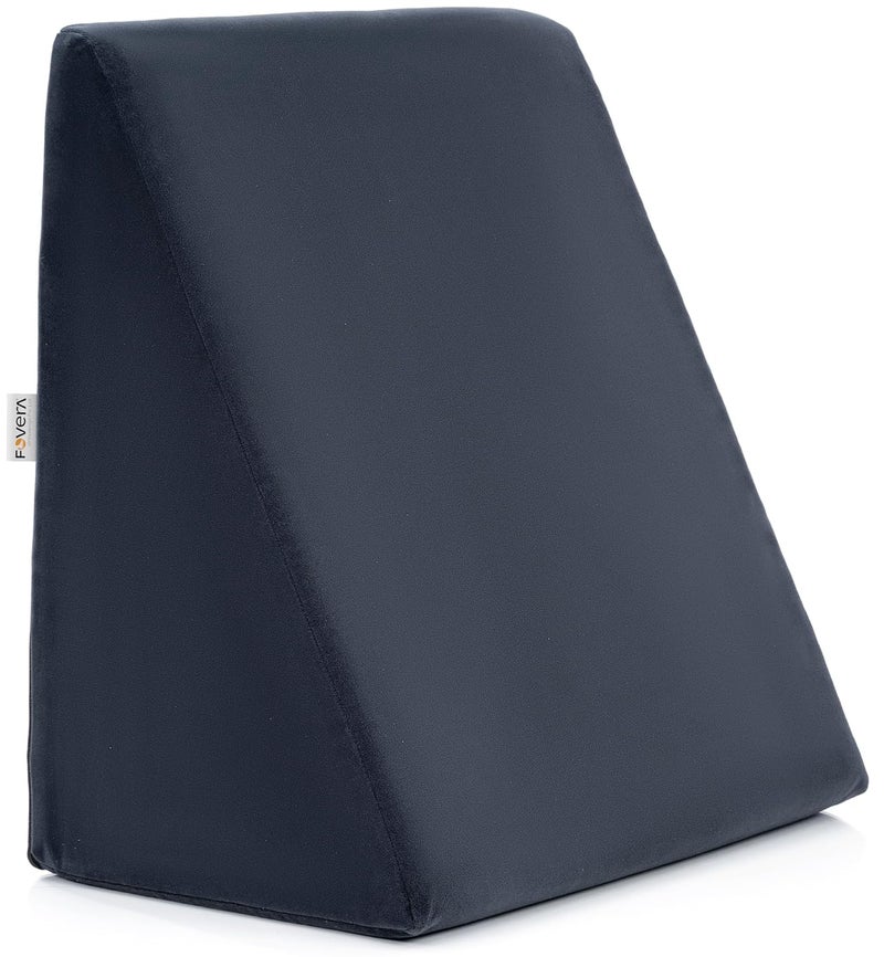FOverA FOVERA Wedge Cushion 2 Years Warranty Wedge Pillows for Bed Orthopedic Memory Foam Back Support for Bed for Acid Reflux Snoring GERD Leg Elevation Dark Grey 18L x 175W x 11H Inch  - Image 1