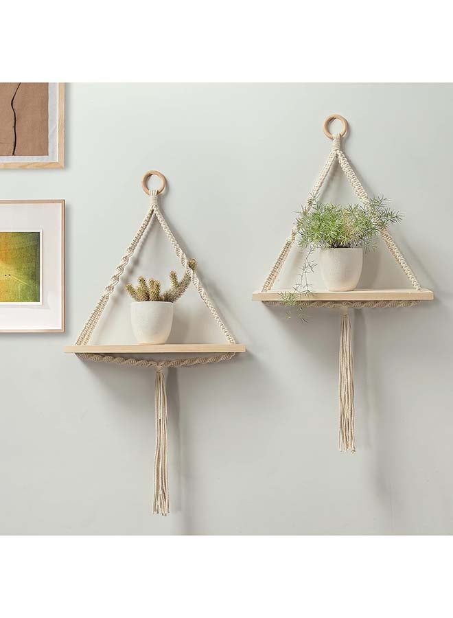 انتيكيانو رف مكرمية معلق على الحائط، ديكور الفاخر المنسوج يدويًا 46x86 - Image 1