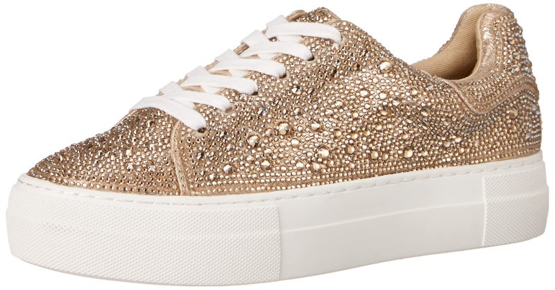 Betsey Johnson Womens Sidny Sneaker Light Gold 95