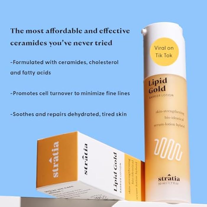 Stratia Lipid Gold Skin-Strengthening Ceramide Moisturizer with Niacinamide, Hydrates & Soothes All Skin Types, 1.7 Fl Oz - Image 2