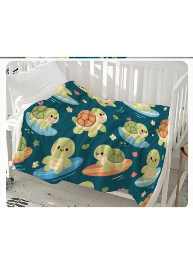 general Baby and children's cartoon flannel thin blanket (warm and comfortable, suitable for sleep, game use) 70cm*100cm - Image 2